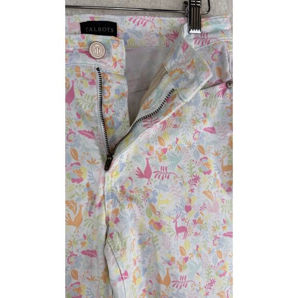 Talbots Pants Womens 2 Crop Legging Pastel Animal Print Stretch Summer‎ Casual - Picture 6 of 13